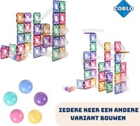 Coblo Spielzeug Magnetische Fliesen Pastel Marblerun / Kugelbahn 100 Stücke-3