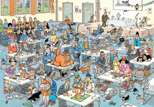 Jumbo Puzzle Jan van Haasteren Die Katzenshow 2000 Teile Puzzle-2