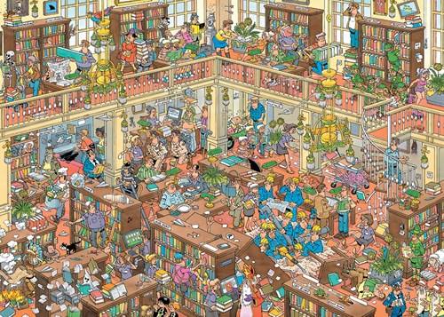 Jumbo Puzzle Jan van Haasteren XL Die Bibliothek 500 Teile Jigsaw Puzzle-2