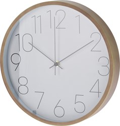 Wanduhr Spielzeug Lernuhr 30cm Holzoptik Rand mehrfarbig