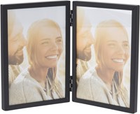 Doppelte Metall-Fotorahmen schwarz 22x16cm dekoratives Spielzeug