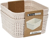 Aufbewahrungskorb ratan Sand - 2er Set - 120x120x60mm