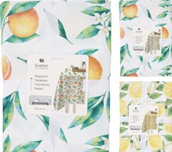 Koopman Tischdecke Spielzeug Fruits Leinenoptik 180x130cm Mehrfarbig