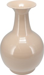 Koopman Vase Zink shiny sand 38cm moderne Dekoration sandfarben