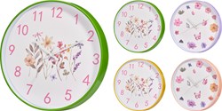 Koopman Wanduhr Blumen Design 30 cm - stilvolle Uhr für Zuhause