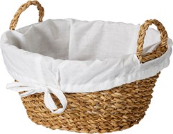 Koopman Brotkorb weiß Baumwolle rund 26 cm - Brotkörbchen Tisch