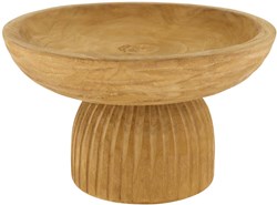 Schaal hout op voet Ø28x16cm