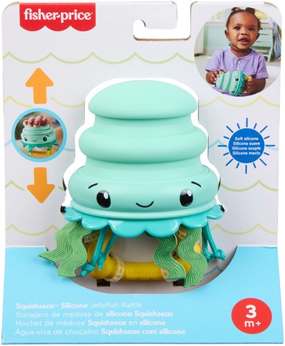 Fisher-Price Silikon Rassel Babyspielzeug Ozean Beißring sensorisch-3