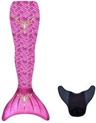 Kuaki Meerjungfrauenschwanz Set Princess XS - rosa multicolor Schwimmflosse