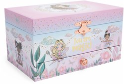 Giggle and Honey Musik Schmuckdose Märchenprinzessin - rosa Schmuckkästchen mit Ballerina und Spiegel