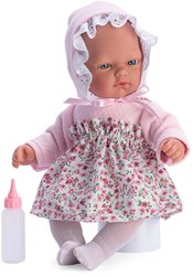 Asi Puppe Babypuppe Oli 30cm rot Blumen Kleid Kunststoff