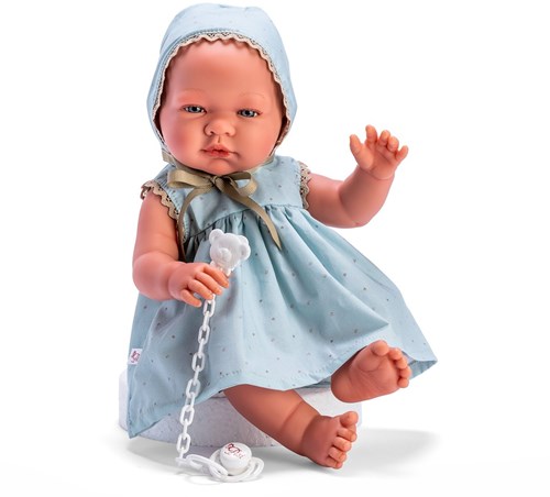 Asi Babypuppe Maria 43cm blau grün Kleid Puppenspielzeug