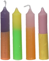 Decoris Stabkerzen Paraffin 4er-Set bunt 11cm Kerzen
