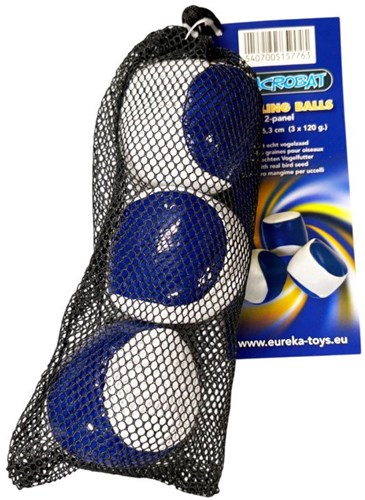 Acrobat - Set 3 Juggling Balls (120g) - White, blue Acrobat 3 Juggling Balls 120g. 2-panel W/Blue -2