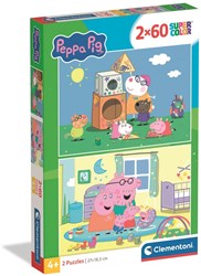 Clementoni Peppa Pig Puzzle 2x60 Teile - Kinderpuzzle Peppa Pig