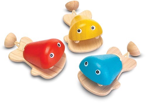 PlanToys Holzspielzeug Fisch Kastagnetten-Blau