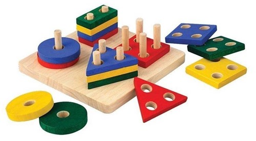 PlanToys Holzspielzeug Geometrisches Sortierbrett