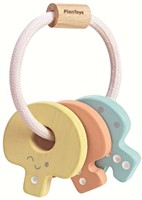PlanToys Holzspielzeug Baby-Schlüssel-Rassel - Pastell
