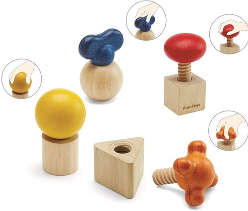 PlanToys Holzspielzeug Nüsse & Schrauben