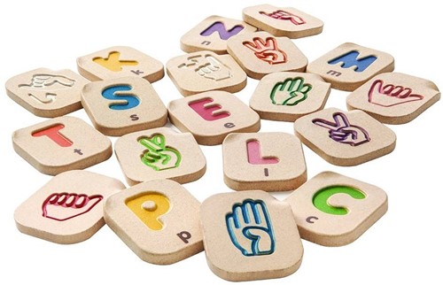 PlanToys Holzspielzeug Handzeichen Alphabet A-Z