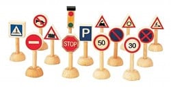PlanToys Holzspielzeug Verkehrsschilder und Lichter