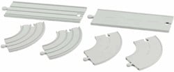 PlanToys Holzspielzeug Gummistraßen- und Schienenverlängerungsgleise - Set C