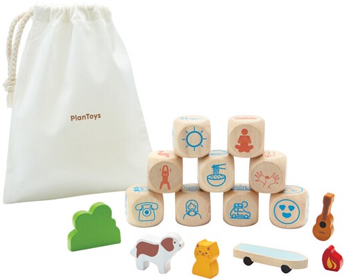 PlanToys Holzspielzeug Geschichtenerzähler-Würfel