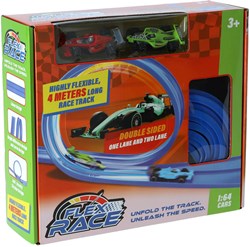 KiddyGo flexible Rennbahn 4 Meter blau - Spielzeug Rennstrecke