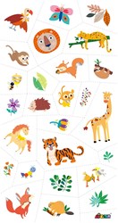 Avenir Tattoo Aufkleber Dschungel Tiere - temporäre Kindertattoos 50 Stück