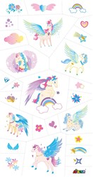 Avenir Tattoo Aufkleber Kindertattoo Pegasus 52 Stück mehrfarbig