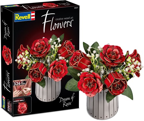 Revell Holzblumen Dream of Roses mit Vase und Duftdekoration