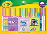 Crayola Filzstift Set - 38 Stück Pastell, Neon & Metallic Farben
