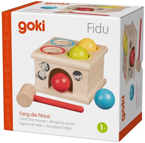 Goki Holz Klopfbank Spiel - Fang die Maus - Motorikspielzeug-2