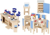 Goki Puppenhaus Küche Holz Möbelset Zubehör 30-teilig-2