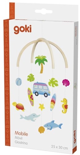 Goki Holz Mobile Surfer Van - Babyzimmer Dekoration Strand Thema-2