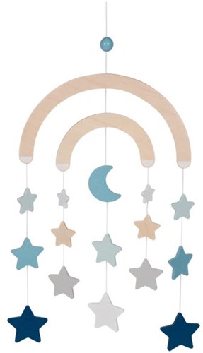 Goki Holz Baby Mobile Sternenhimmel Himmelblau mehrfarbig-2