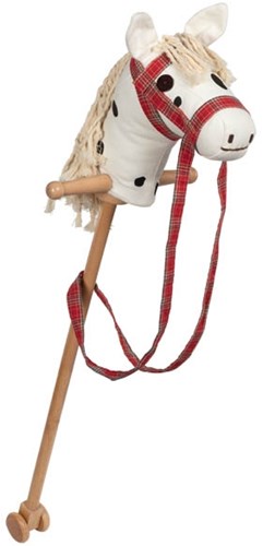 Goki Holz Steckenpferd weiß Spielzeug mit Rollen und Halfter-2