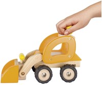 Goki Holzbagger Baufahrzeug Spielzeug rot für Kinder-2