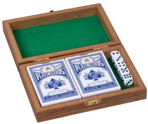 Goki Holz Spielkartenbox - Kartenspiel und Würfelspiel Set für Kinder-2