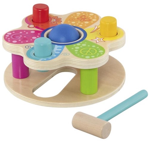Goki Holz Klopfbank Spielzeug - pädagogisches Hammerbank Set-2