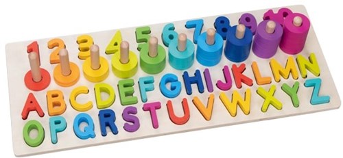Goki Holzpuzzle Zahlen und Buchstaben - Lernspielzeug 91-teilig-2