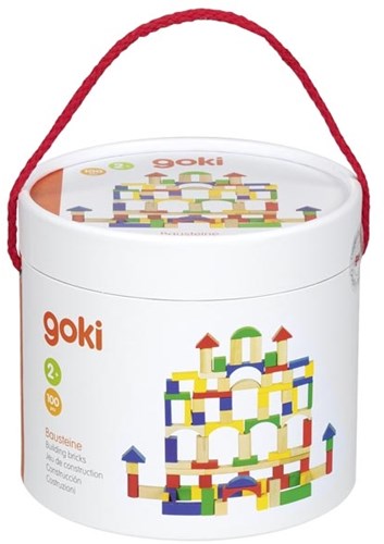 Goki Holz-Bausteine Set - bunte Bausteine im Fass, 100 Stück-2