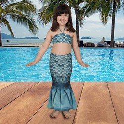 Kuaki Meerjungfrau Kleinkind Schwimmset türkis 2XS - Flosse und Bikini