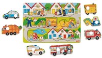 Goki Holz Formenpuzzle Straßenleben - Lernspielzeug 7-teilig-3