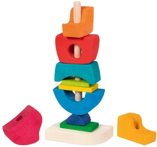 Goki Stapelturm Holz Schloss buntes Spielzeug-3