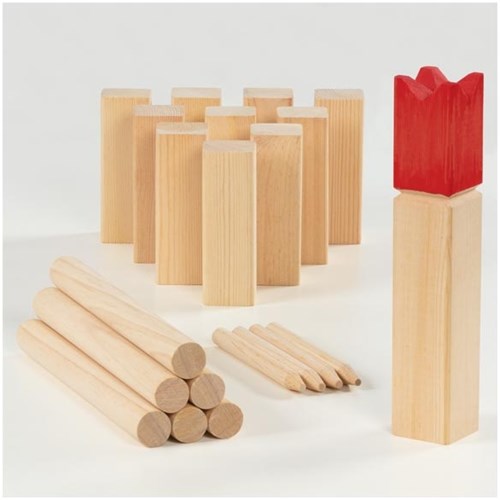 Goki Kubb Spiel Holz Outdoor-Spiel mit Baumwolltasche - Wikingerspiel-3