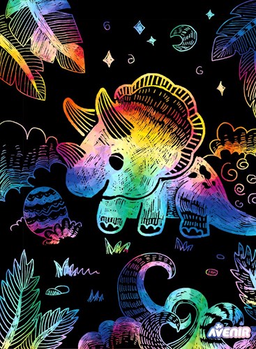 Avenir Kratzkunst Dinosaurier Scratch Art Set mit Schablonen für Kinder-2