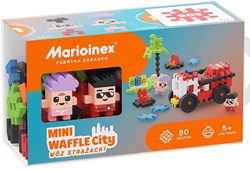 Marioinex Bausteine Feuerwehrwagen - Mini Waffle 80 Stück Spielzeug