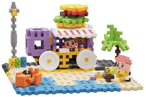 Marioinex Bausteine Mini Waffle Food Truck 148 Stück Spielset-2