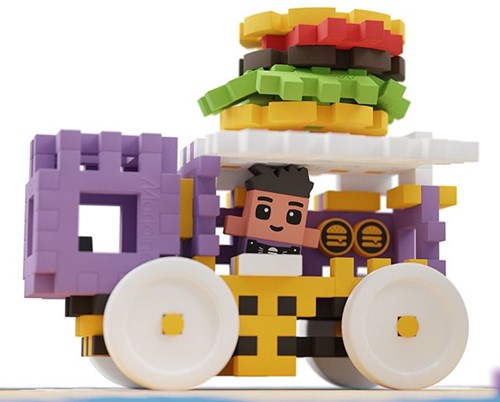 Marioinex Bausteine Mini Waffle Food Truck 148 Stück Spielset-3